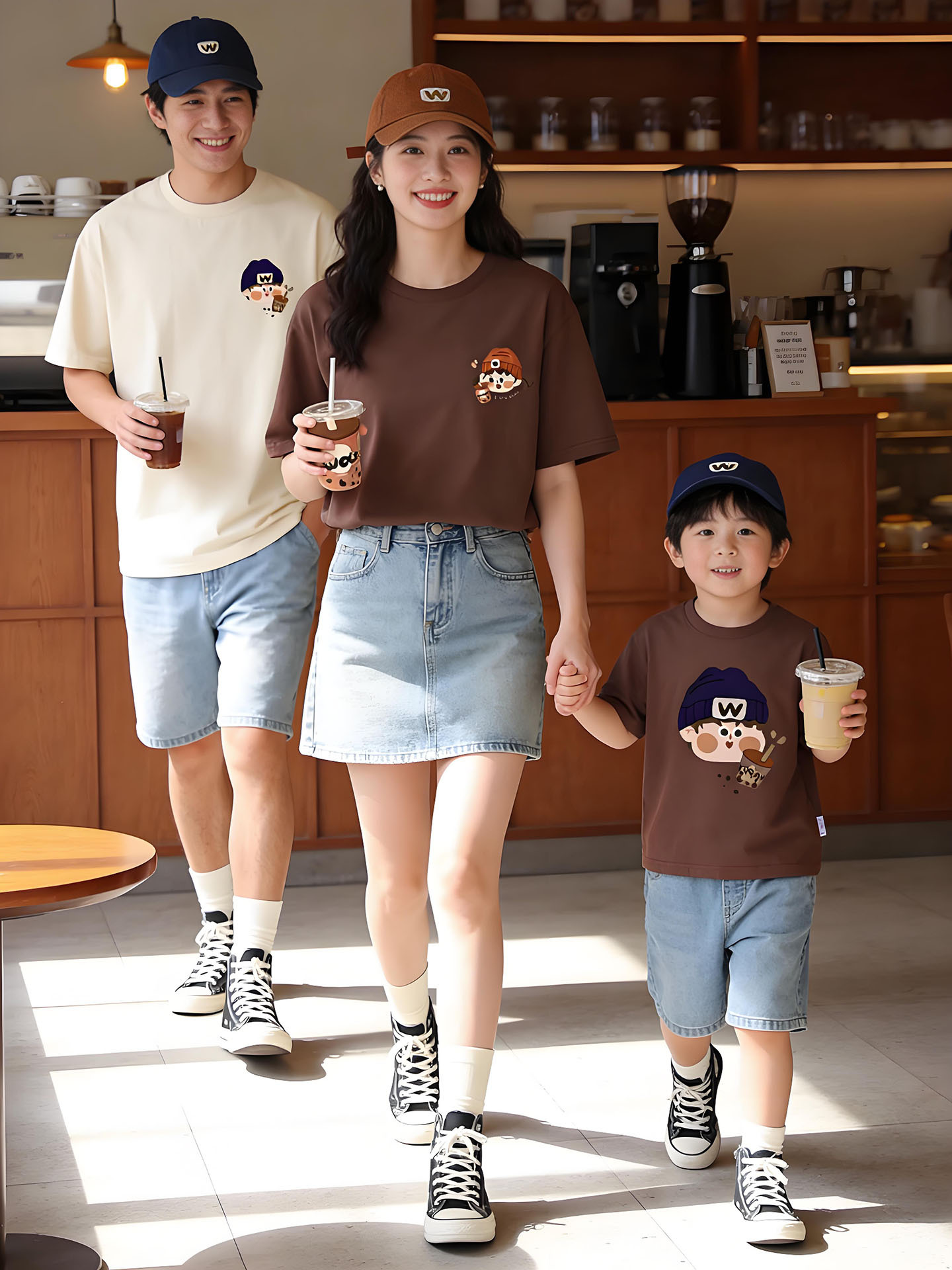 Family Matching Outfits Summer T-Shirts 2026 New Style Short-Sleeve Rompers for Families of Three or Four, Baby Boys and Girls, Mother and Child
