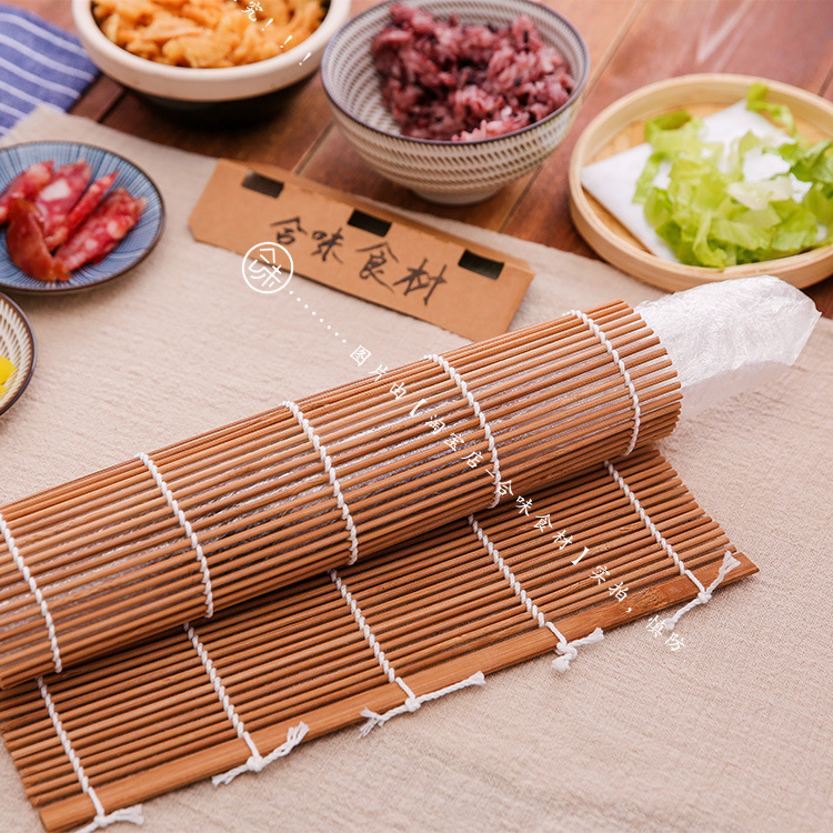5YA1 Wholesale Taiwan Rice Ball Crossing Rice Stick Special Seaweed Roll Sushi Rolling Curtain Bamboo Curtain Carbonized Curtain 27x27