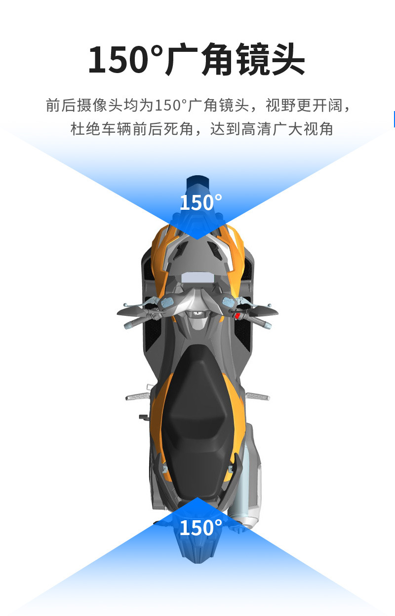 Source Factory Motorcycle Dashcam, High-Definition 1080P Waterproof Night Vision Motorcycle Dashcam