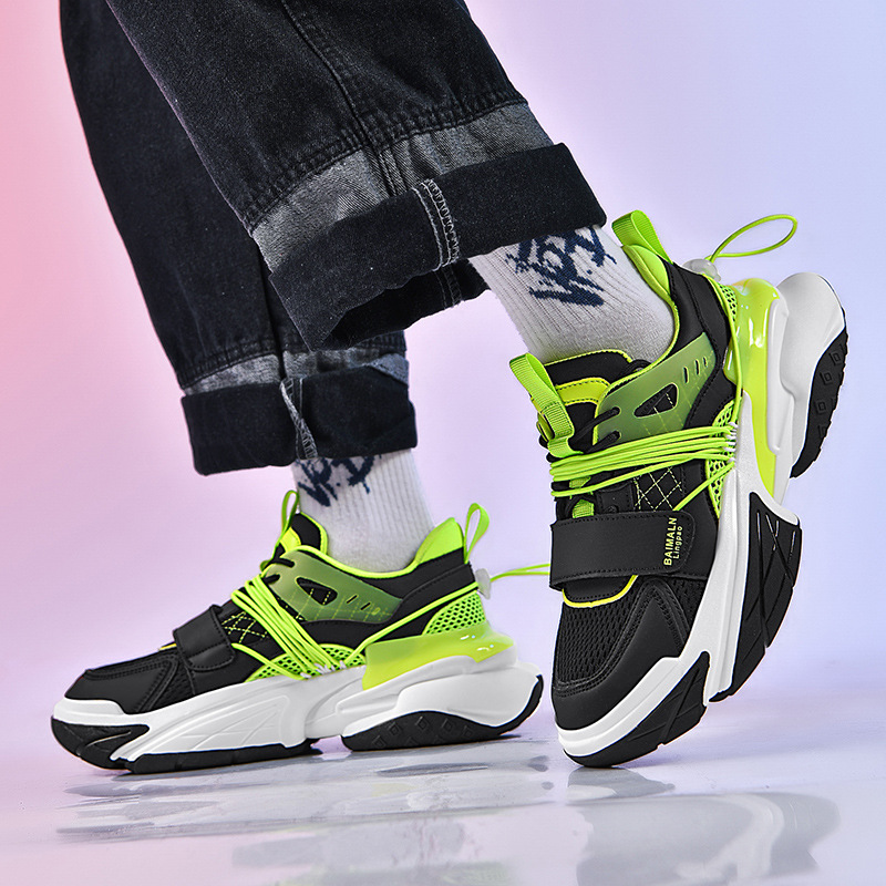 Big size men's shoes New Father shoes Fashion casual fashion shoes platform sneakers male student fashion shoes Velcro men's shoes_voghion.com