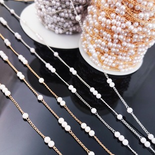 diy Beaded Material 123 Connection Spacer Pearl Chain Tassel Hairpin Accessories Necklace Earrings Simple Pendant