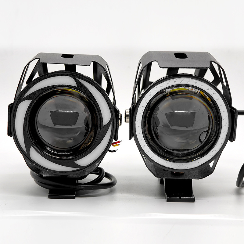 Coche eléctrico Motocicleta General U7 Angel Eye Faros superbrillantes Fotores modificados Luces de coche flash triciclo