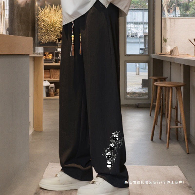 新中式国风潮牌裤子男款直筒休闲长裤男生初高中生宽松运动裤西裤