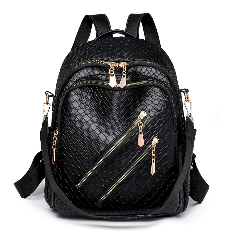 Comercio exterior al por mayor 2024 nueva mochila casual retro para mujer moda tejida viaje urbano mochila de gran capacidad