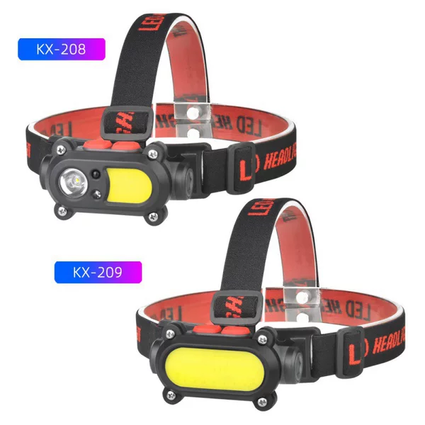 LED outdoor night riding fishing light COB strong light USB rechargeable portable headlamp cross-border new LED induction headlamp