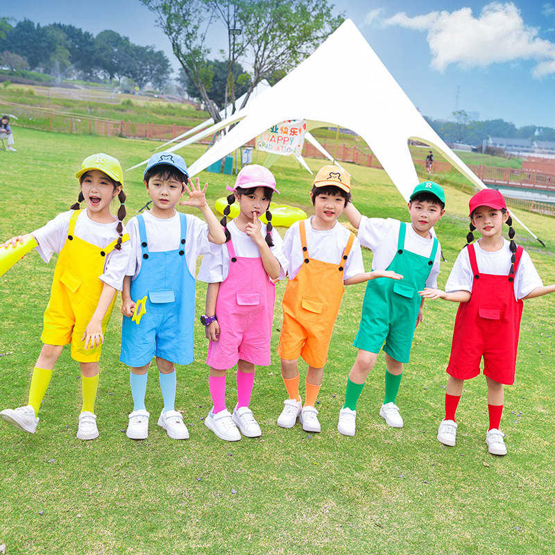 Niños DE LOS NIÑOS pantalones cortos color caramelo traje verano Escuela Primaria kindergarten coro danza reloj