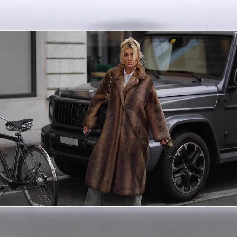2025 Autumn and Winter New European and American Cross-Border Long Outwear Warm Jacket Women's Outwear Fur Outwear X0011 2025 Autumn and Winter New European and American Cross-Border Long Outwear Warm Jacket Women's Outwear Fur Outwear X0011