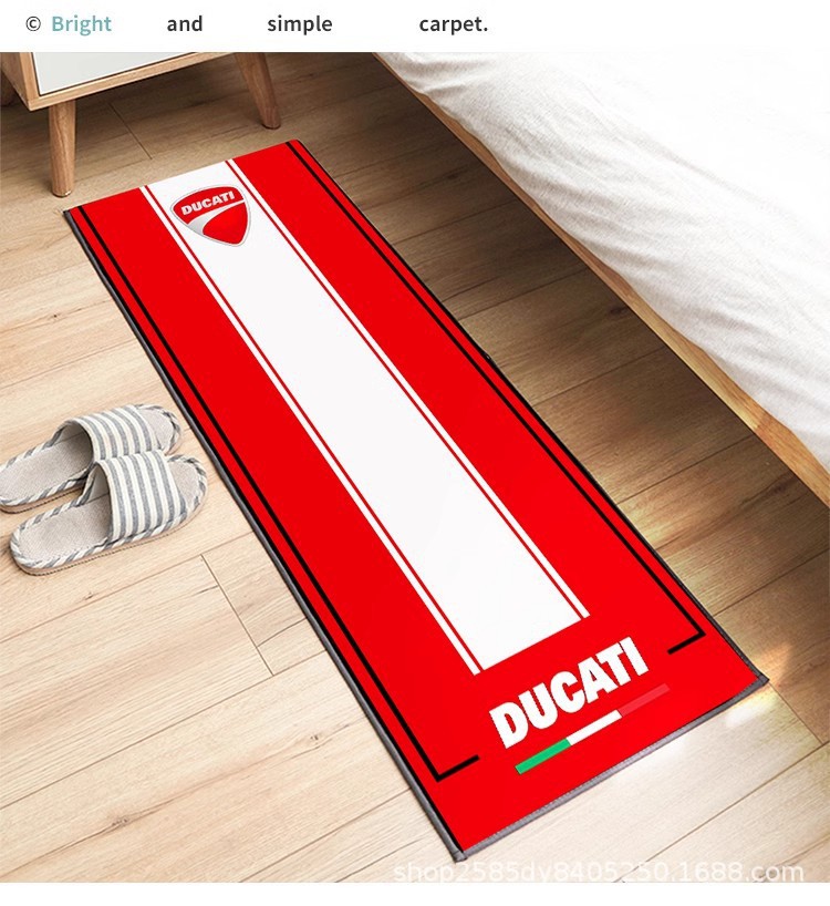 Cross-Border Off-Road Motorcycle Display Special Mat Crystal Velvet Bedroom Bedside Blanket Decorative Advertising Logo Motorcycle Floor Mat