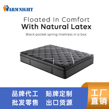 32CM黑色席夢思乳膠獨立彈簧床墊家用老人小孩護脊適中床墊批發