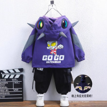 奥特曼衣服男童外套秋冬2024儿童冬装加绒加厚冲锋衣男孩宝宝风衣