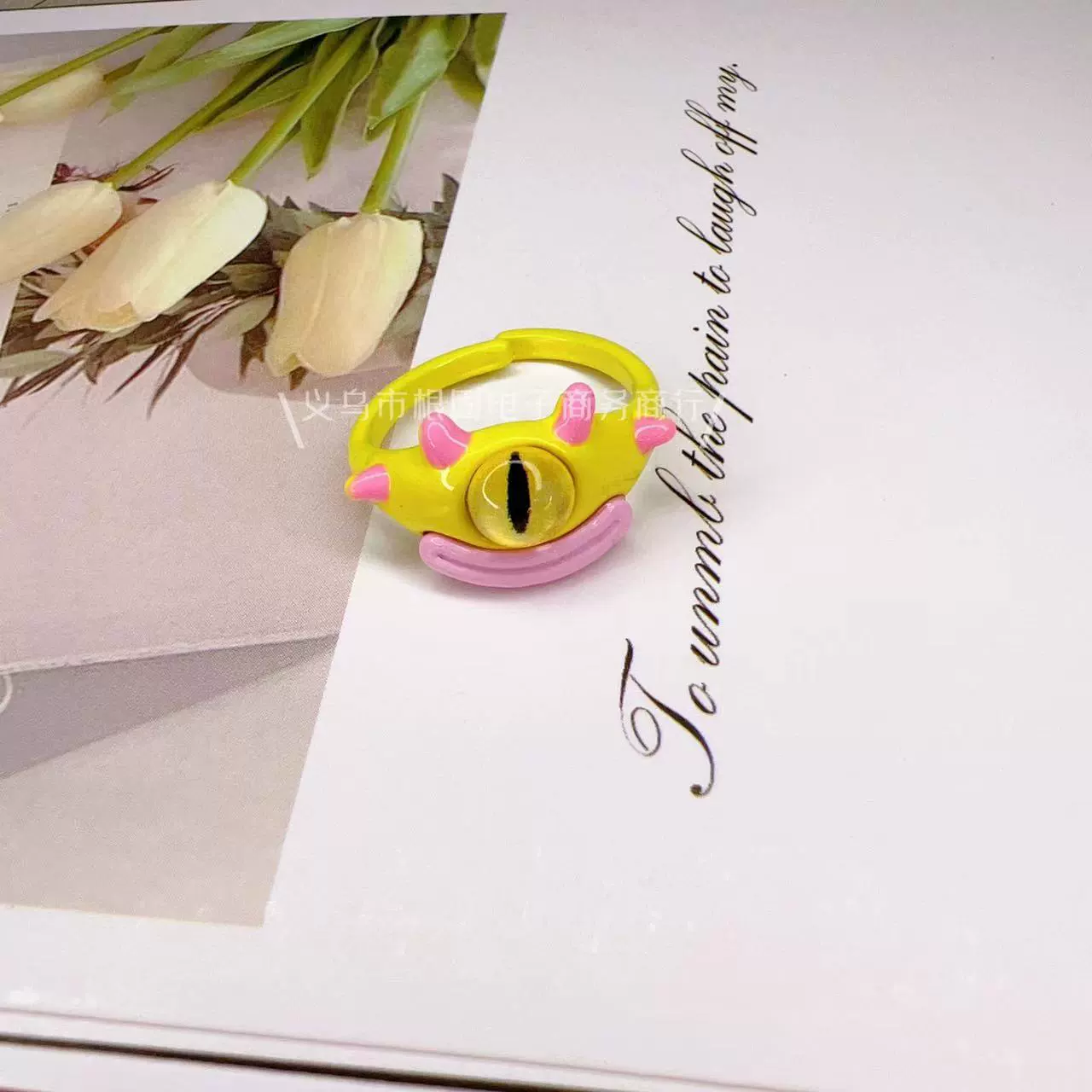 Cute cartoon one size ring, funny monster for elementary school students for beloved