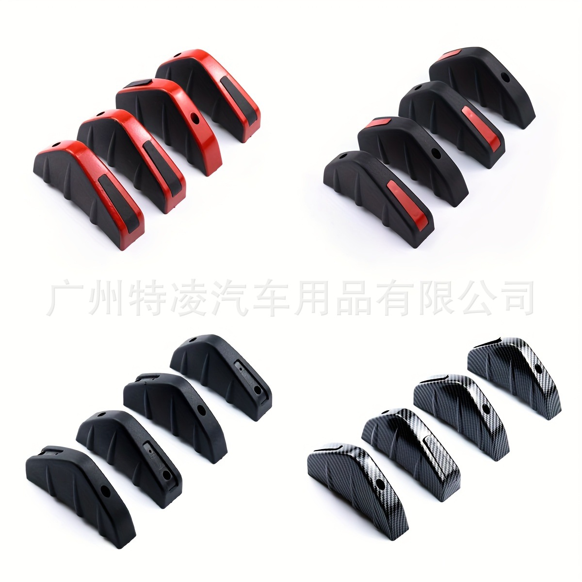 4-Piece Universal Abs Car Modified Rear Bumper Diffuser Spoiler Rear Bumper Lip Diffuser Anti-Scratch and Collision Protection