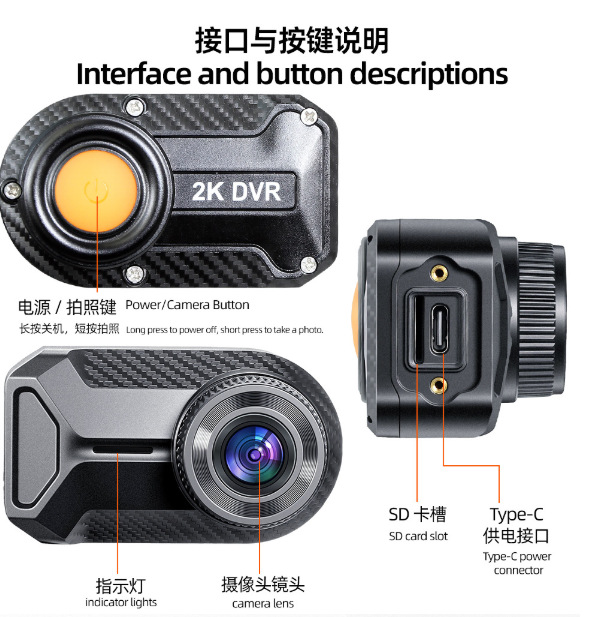 Cross-Border Motorcycle Dashcam, High-Definition Night Vision, Waterproof Riding Recorder, Wide-Angle Loop Recording