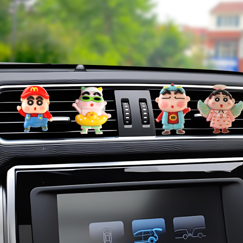 Vehículo de ventilación pequeña cabeza grande pequeña nueva fragancia perfumes de automóviles dibujos animados adornos artículos de decoración artículos de automóviles