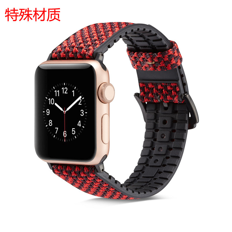 For Apple Watch Band nike Shoes Nylon Silicone Apple Watch 8 Generation iwatch 6 Wristband Black