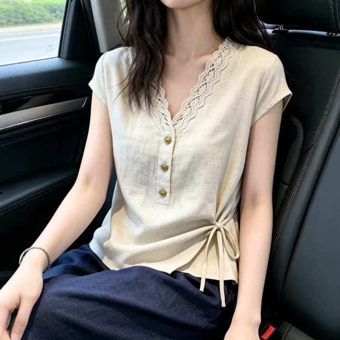 【Dropshipping】New Summer Style Shirts with a Stylish and Elegant Feel, Versatile Short-Sleeve Tops, Cross-Border Ready Stock 【Dropshipping】New Summer Style Shirts with a Stylish and Elegant Feel, Versatile Short-Sleeve Tops, Cross-Border Ready Stock