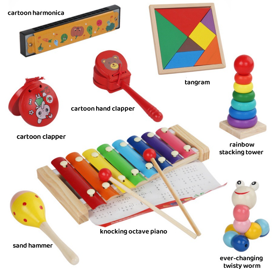 Rompecabezas tridimensional de tangram de madera transfronterizo, desarrollo intelectual de niños pequeños, educación temprana, combinación divertida, juguetes de material didáctico