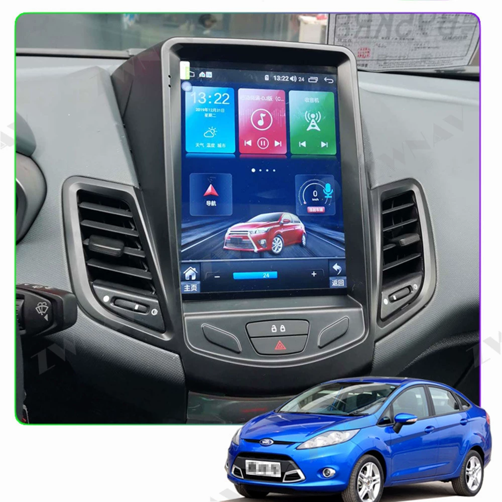 Подходит для Ford Carnival 2008-2016, Ford Fiesta 12.1-дюймовый Android навигатор с вертикальным экраном