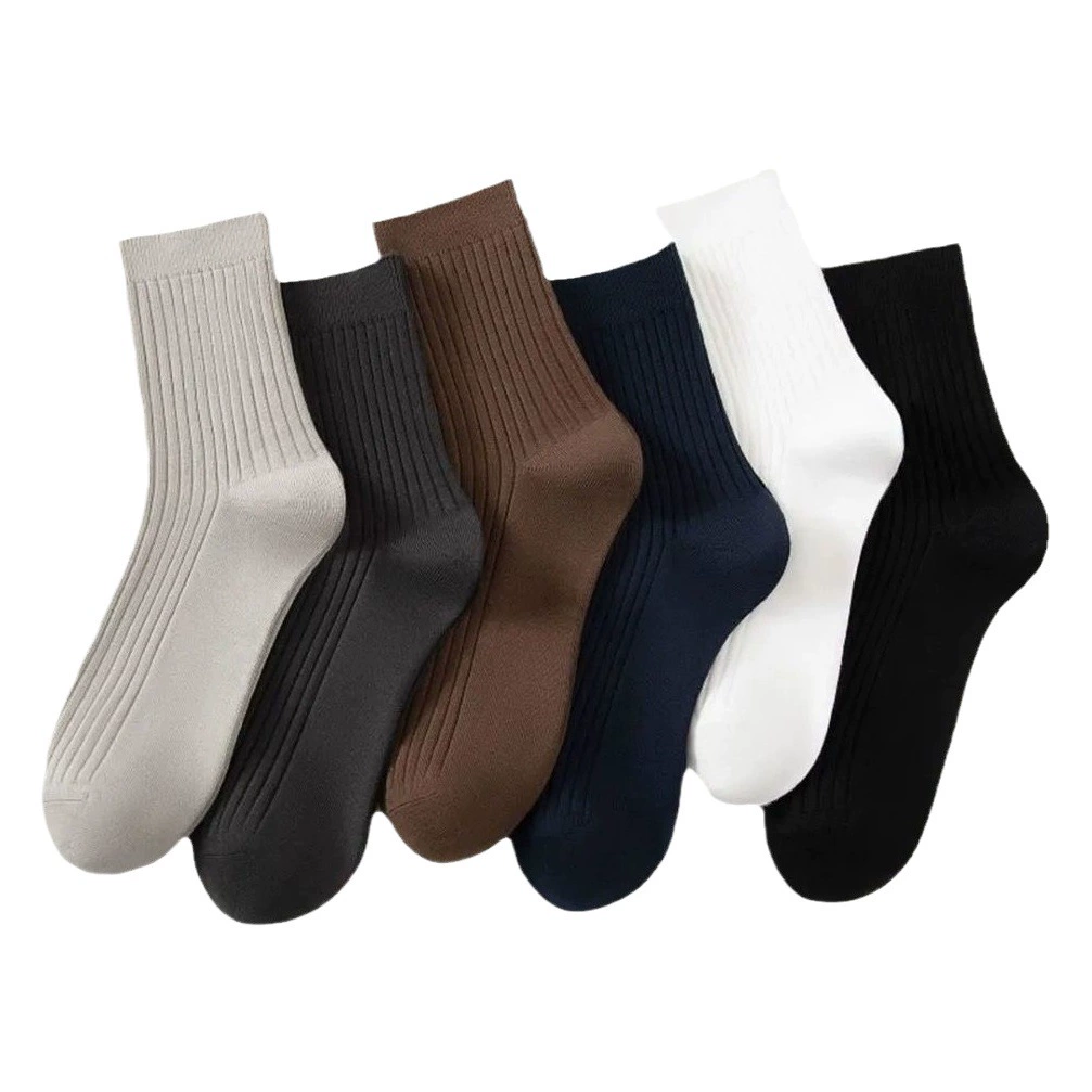 Носки мужские до середины икры, носки осенне-зимние спортивные дезодоранты, впитывающие пот, деловые черные мужские толстые чулки, универсальные модные носки без костей