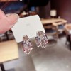 Fashionable silver needle, small design universal earrings from pearl, silver 925 sample, trend of season, flowered, fitted