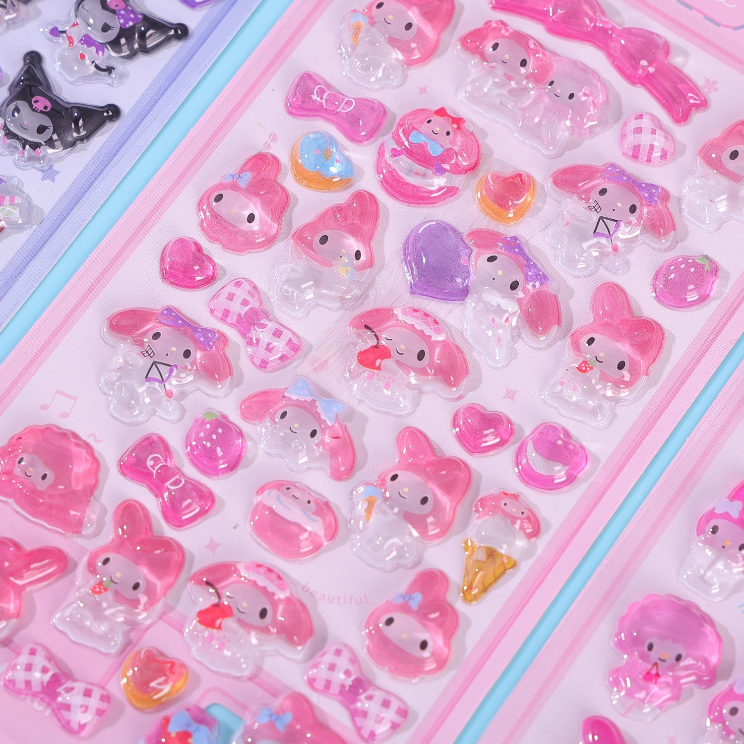 Pegatinas sólidas 3D estereoscópicas pegatinas de dibujos animados al por mayor estudiantes DIY decoración cristal pegatinas de relieve para niños