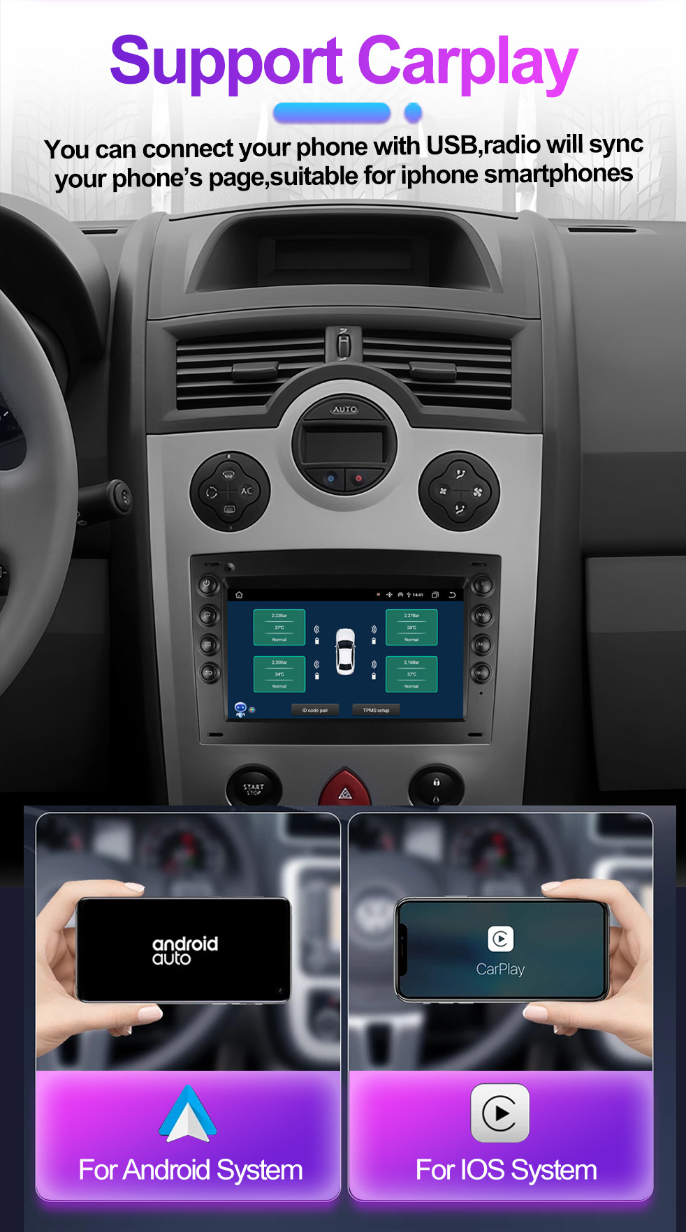 Suitable for 7inch Renault Megane 02-09 Android Car Gps High-Definition Screen Mp5 Bluetooth Navigation All-In-One Machine