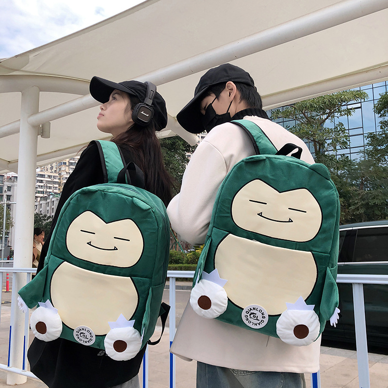 Nuevo Pokémon Kabbi Mochila de peluche bolsas de pareja mochila de gran capacidad de dibujos animados estudiantes mochila escolar estudiantes universitarios