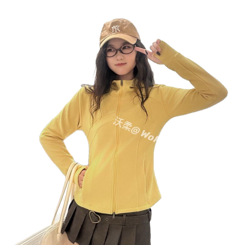 沃柔三山衣连帽款秋冬新款保暖外套修身拉链上衣运动开衫卫衣批发|undefined