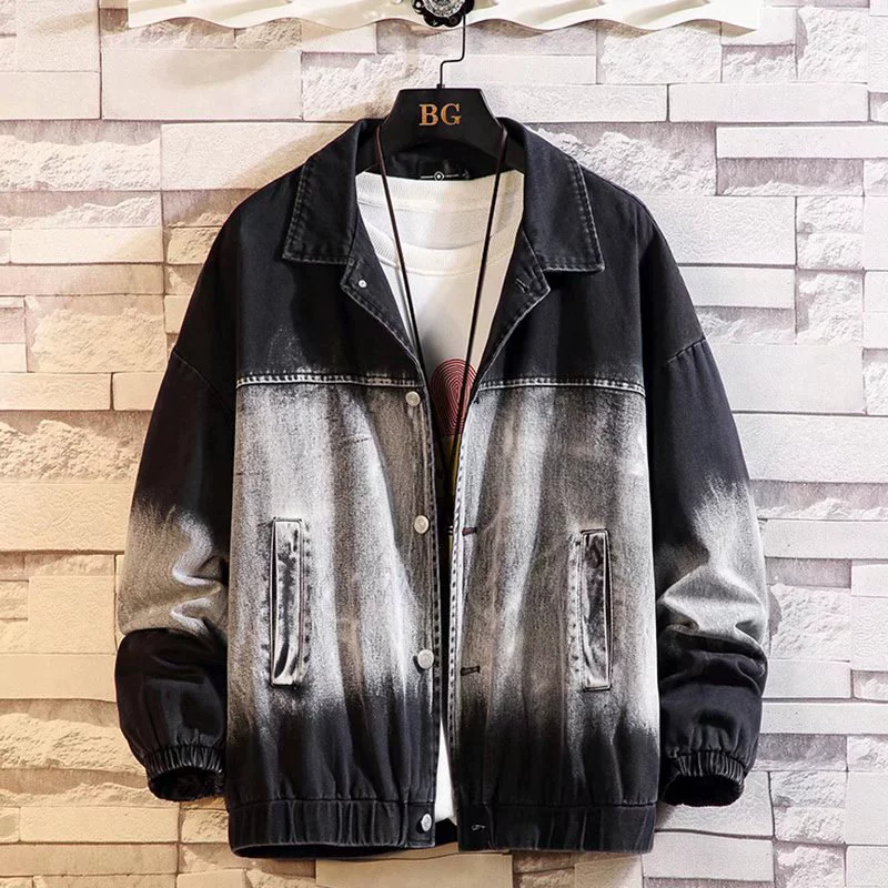 Denim men's autumn trend jacket, for beloved, gradient