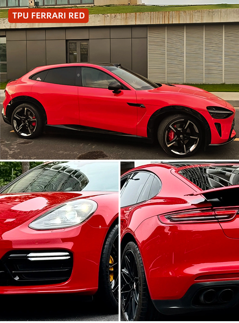 Cross-Border Wholesale Red Film Tpu Ppf Color-Changing Self-Healing Anti-Scratch Car Body Paint Protection Film 1.52Mx15M