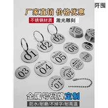 不锈钢麻辣烫号码牌金属数字手牌幼儿园水杯酒店编号钥匙牌可定