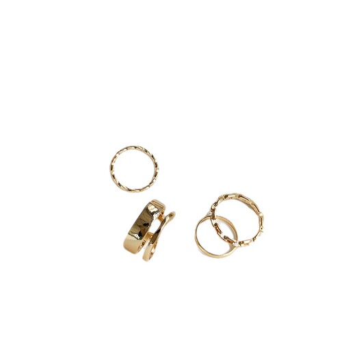 7-piece ring set for women, fashionable personality, light luxury niche design, ins trend, cool style, high-end European and American ring tail ring