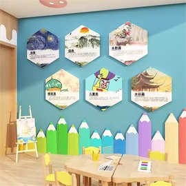 画室布置美术教室装饰幼儿园环创材料培训机构文化作品展示墙面贴