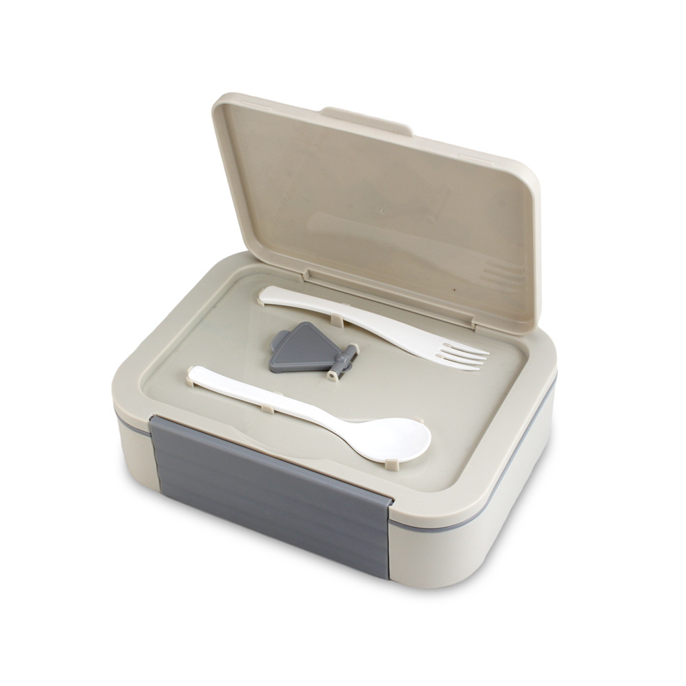 Horno de microondas de trabajador de oficina de plástico transfronterizo Caja de almuerzo de tres compartimentos sellada portátil de estilo japonés Caja de almuerzo de estudiante 1180ml