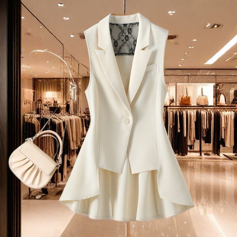 Irregular Cut Suit Vest for Women, Outerwear Cardigan, 2026 Autumn New Style, Waist-Cinching, Slimming Outerwear Top