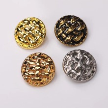 格子镂空外套金属手缝扣上衣厂家直销合金高脚纽扣批发电镀金色