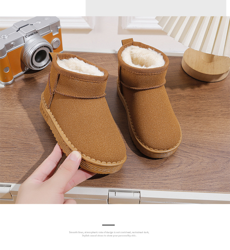 Botas de neve infantis para mulheres no outono e inverno de 2023, novo calor espesso e pelúcia para meninos de oito ou nove anos,_voghion.com