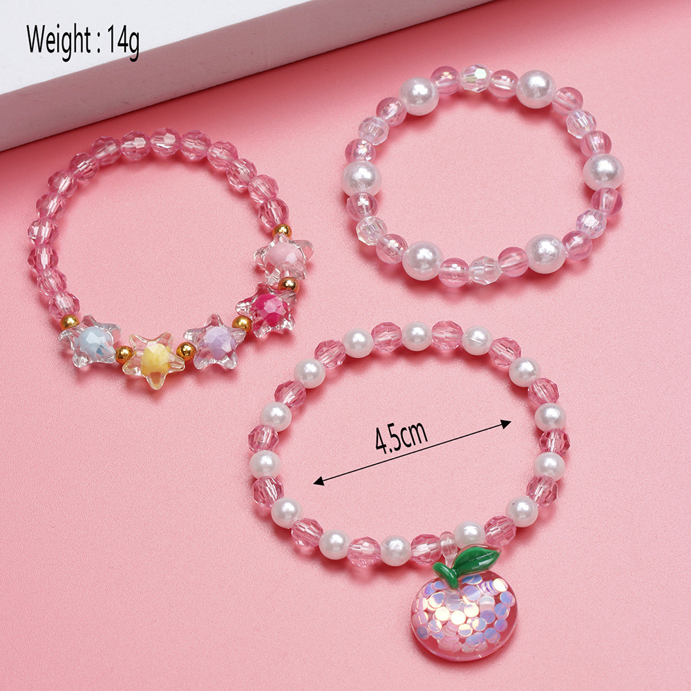 Simple Style Pentagram Apple Plastic Beaded Bracelets