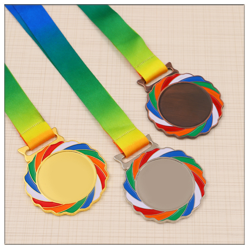 Medalla de metal general listado medalla de maratón deportivo escolar medalla conmemorativa oro plata cobre medalla listado