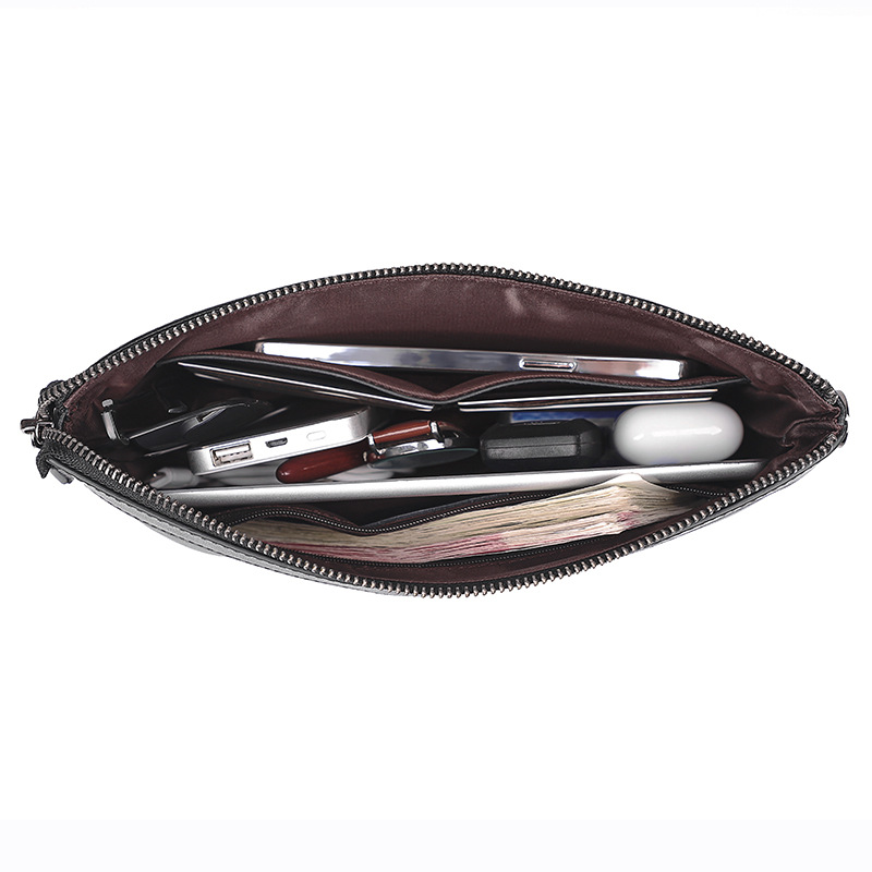 Neue Mode Für Männer Echtes Leder Stirnband Schicht Rindsleder Große Kapazität Lange Handheld Tasche Brieftasche_voghion.com
