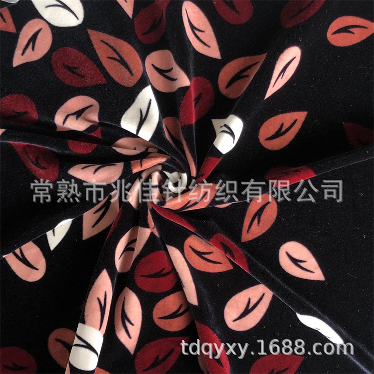 厂家供应有光超柔弹力绒布阳光绒印花金丝绒经编针织家纺服装面料