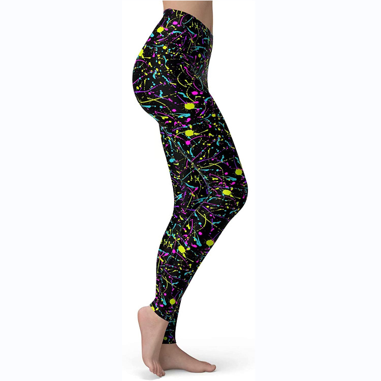 Abbigliamento da donna multicolore stampato slim fit fianchi sollevamento snellente grandi dimensioni corsa yoga fitness leggings_voghion.com