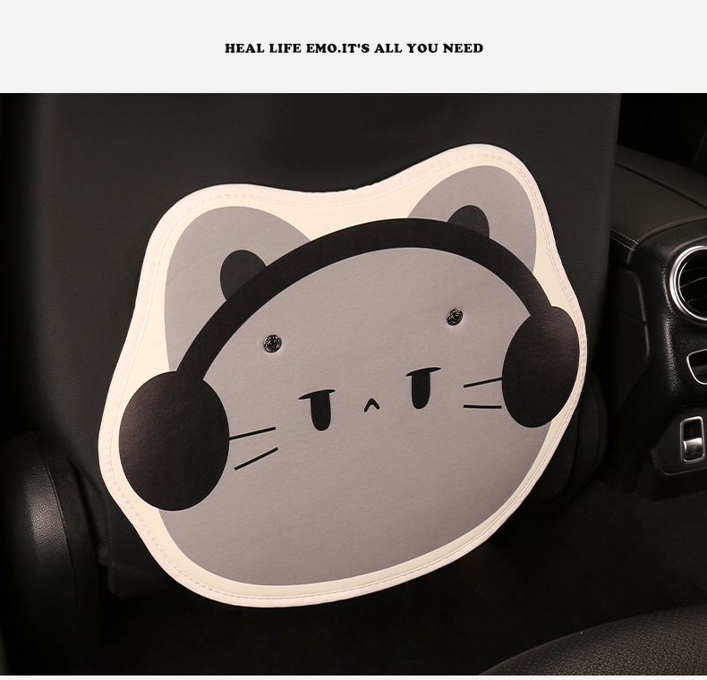 Headphone Catwoman Cute Cartoon Car Seat Back Anti-Kick Pad Car Seat Back Anti-Stain Pad Back Pocket Hanging Type