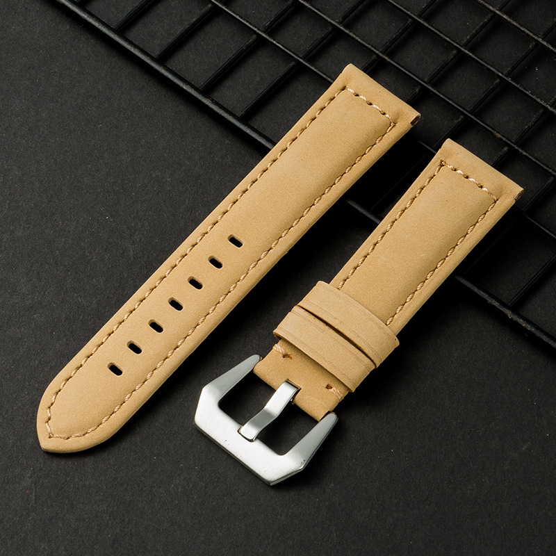 En stock al por mayor de cuero de Caballo Loco de grasa de mar correa de reloj europeo y americano esmerilado retro áspero de cuero de vaca loca correa de reloj 222426mm
