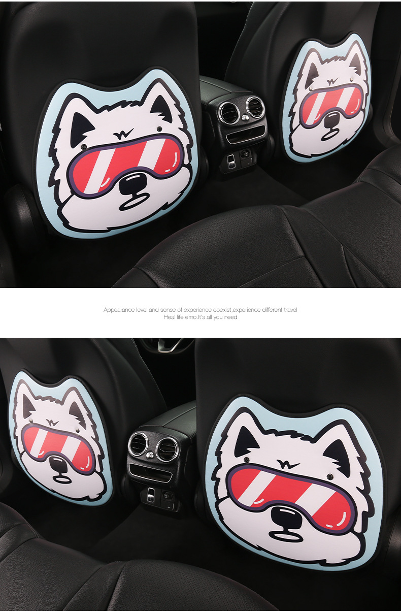 Puppy Lady Cute Cartoon Car Seat Back Anti-Kick Pad Car Seat Back Anti-Fouling Pad Rear Anti-Kick Pad