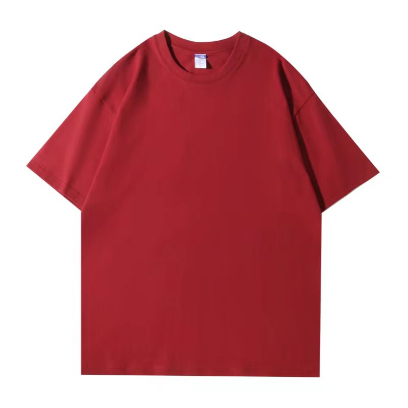 260 gramos de oversize color sólido pesado algodón suelto hombro camiseta hombres y mujeres con fondo Puerto viento cinco manguito hombro