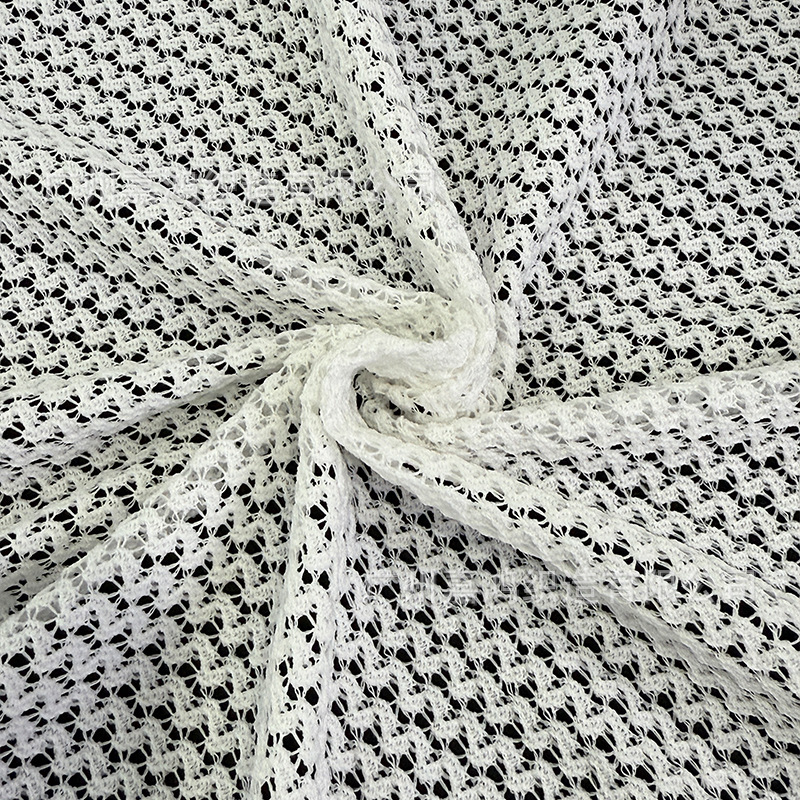 Tejido de encaje poliéster completo Tejido de punto Tejido de flor de dragón Tela Polo Fabricante de tela en stock