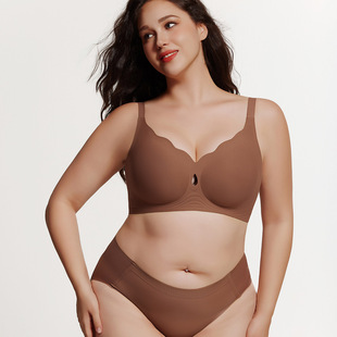 Cross-Border Foreign Trade Seamless Jelly Glue Large Size Bra to Collect Secondary Breasts Without Rims Large Cup Underwear Women's Amazon Bra
