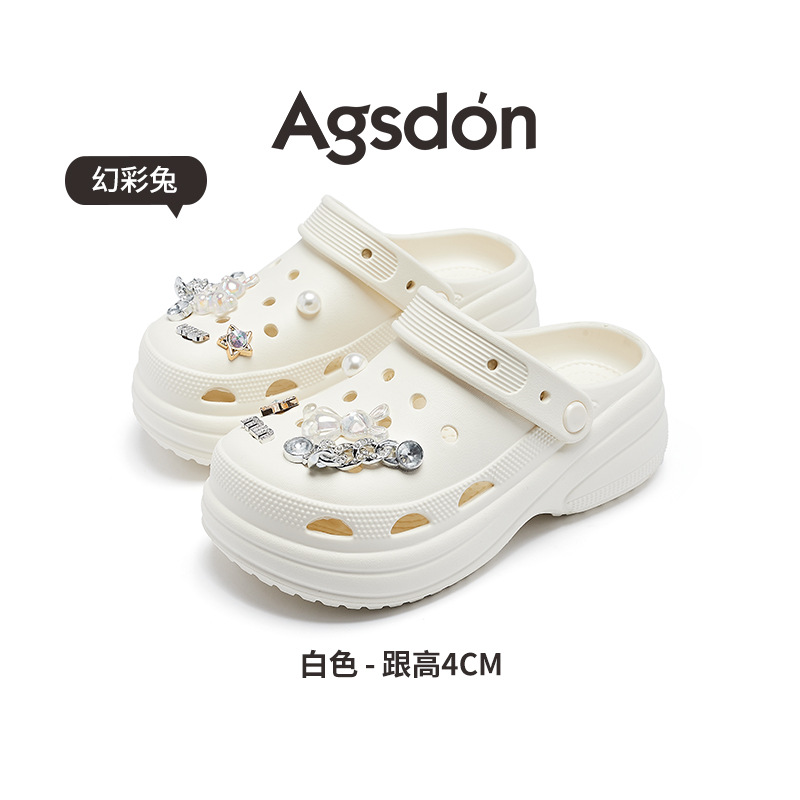 Sandalias Augusden Negras Perforadas para Mujer, Modelo 2026, Nuevas, de Verano, para Exteriores, con Suela Gruesa, Cómodas, a la Moda, para la Playa