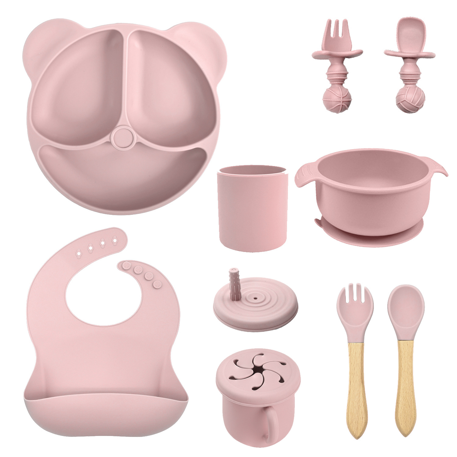 Placa de comedor para bebés silicona ventosas integradas placas de alimentos suplementarios para bebés placas divididas placas de alimentos suplementarios placas de cubierta para niños set de alimentación de cubiertos